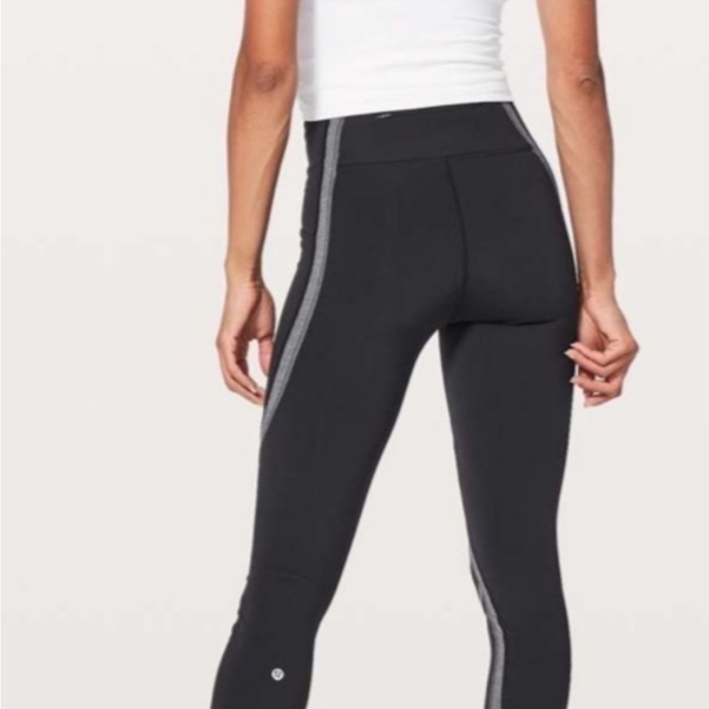 Lululemon Athletica Black Leggings with Gray Accents